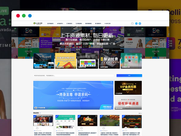 WP整站源码 虚拟资源素材教程软件在线下载源码模板 WordPress主题模板 